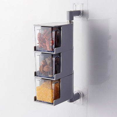 Multi-Tier Rotating Spice Jar Rack