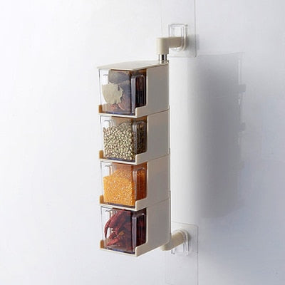 Multi-Tier Rotating Spice Jar Rack