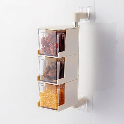 Multi-Tier Rotating Spice Jar Rack