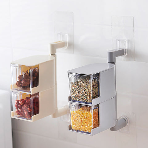 Multi-Tier Rotating Spice Jar Rack