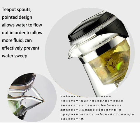 Crystal Clear Brew: Heat-Resistant Glass Teapot Set