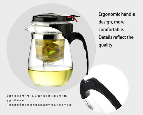 Crystal Clear Brew: Heat-Resistant Glass Teapot Set