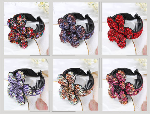 Rhinestone Flower Bun Hairpin