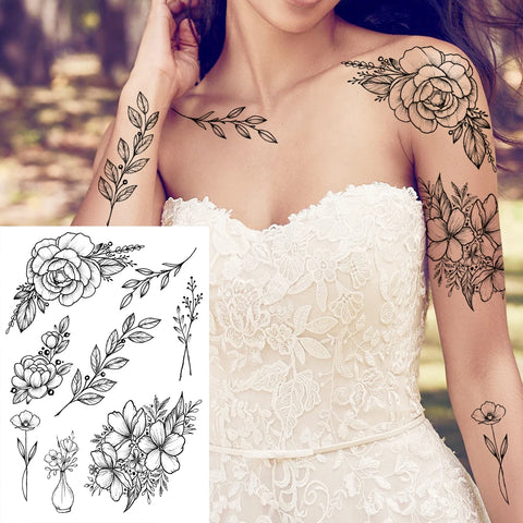 Sexy Flower Temporary Tattoos
