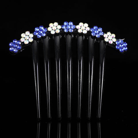 Crystal Rhinestones Flower Hair Comb Clip
