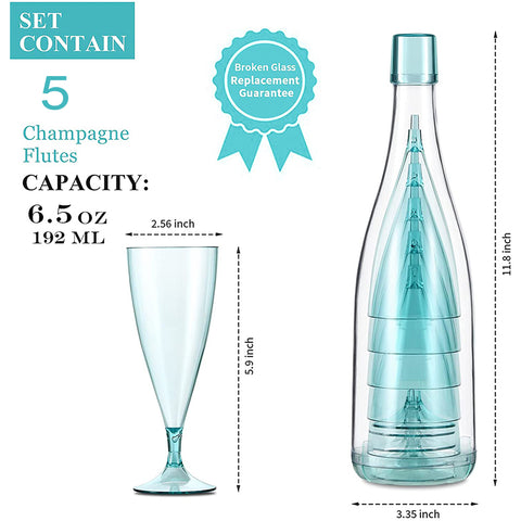 Champagne Glasses Bottle Set