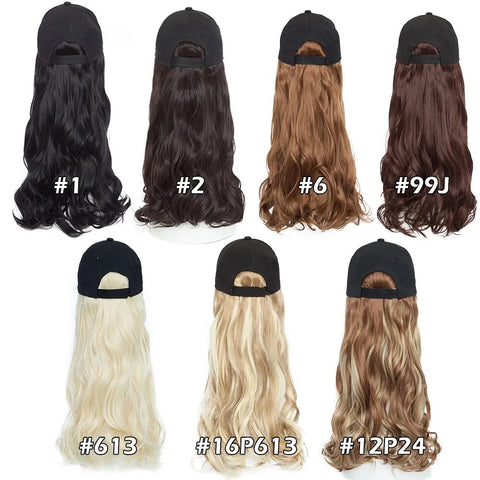 Long Wavy Hair Wig Cap