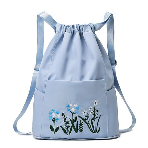 Waterproof Embroidered Flowers Backpack