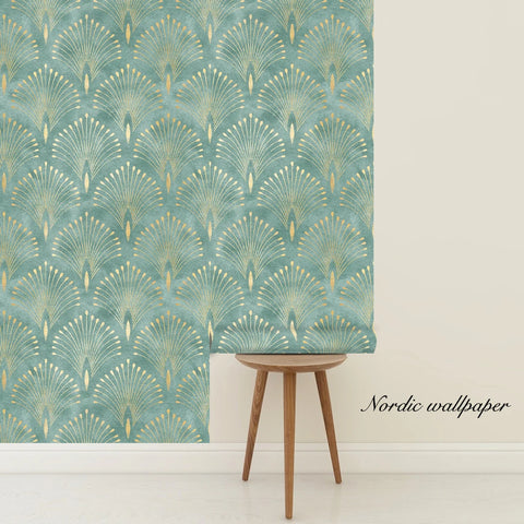 Dark Green Geometric Self Adhesive Wallpaper