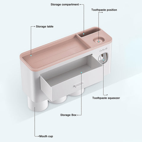 Wall-mounted Toothbrush Holder Toothpaste Squeezer