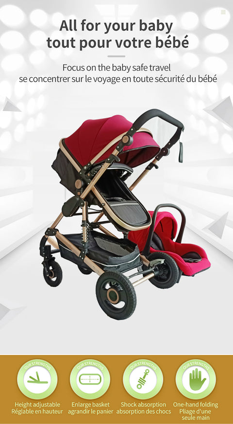 3 in 1 Portable Baby Carriage Stroller
