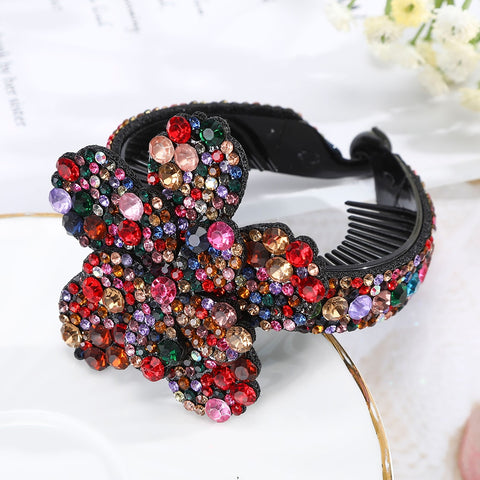 Rhinestone Flower Bun Hairpin