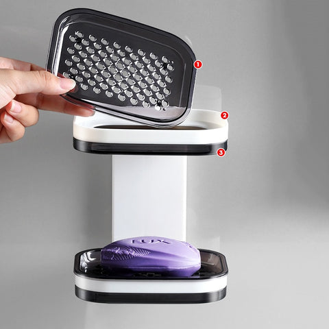 Wall Mounted Double Layer Soap Rack