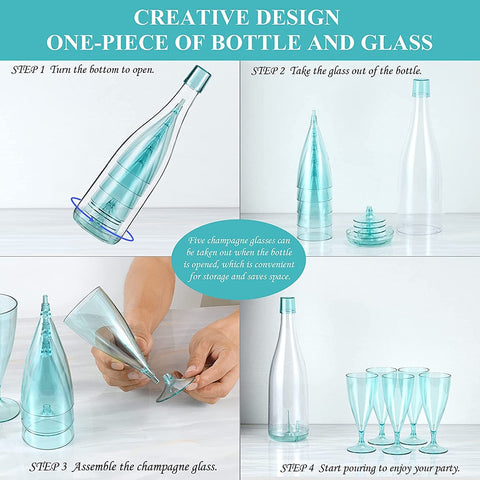 Champagne Glasses Bottle Set