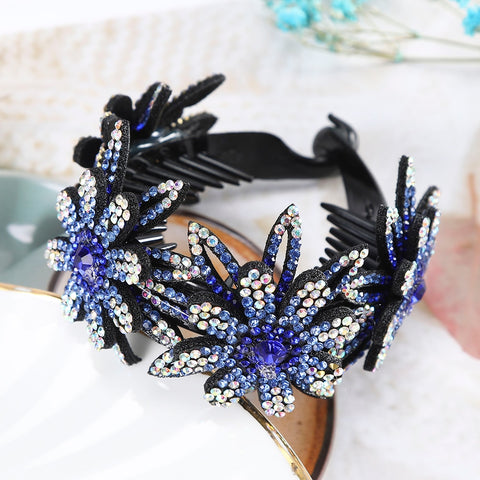 Rhinestone Flower Bun Hairpin
