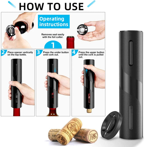 EaseUncork Electric Wine Wizard: Automatic Corkscrew Opener