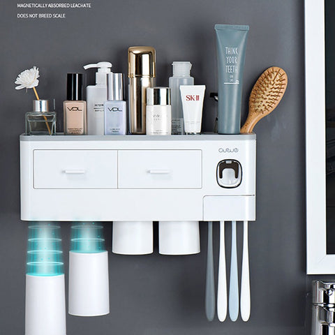 Wall-mounted Toothbrush Holder Toothpaste Squeezer
