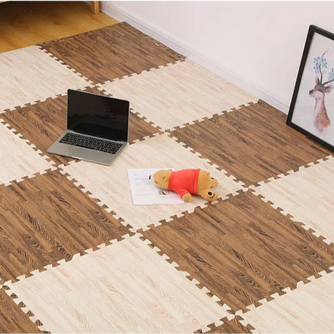 16PCS Foam Wooden Puzzle Carpet