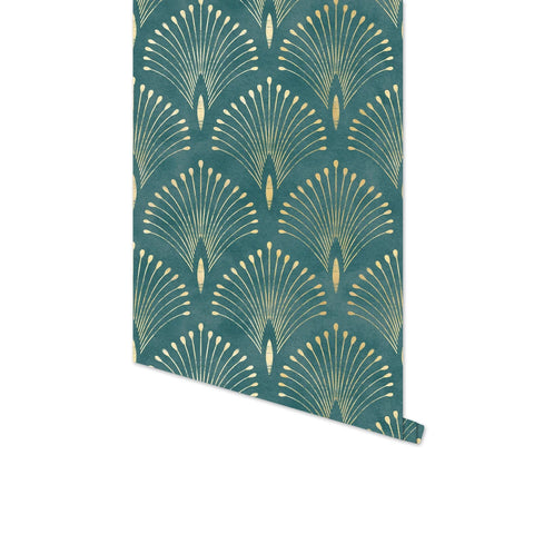 Dark Green Geometric Self Adhesive Wallpaper