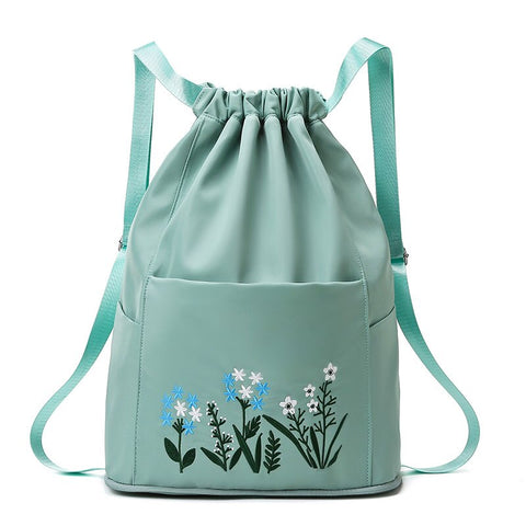 Waterproof Embroidered Flowers Backpack