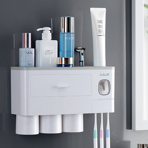 Wall-mounted Toothbrush Holder Toothpaste Squeezer