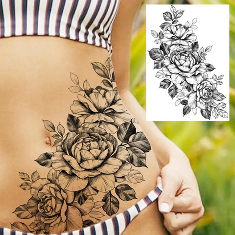 Sexy Flower Temporary Tattoos