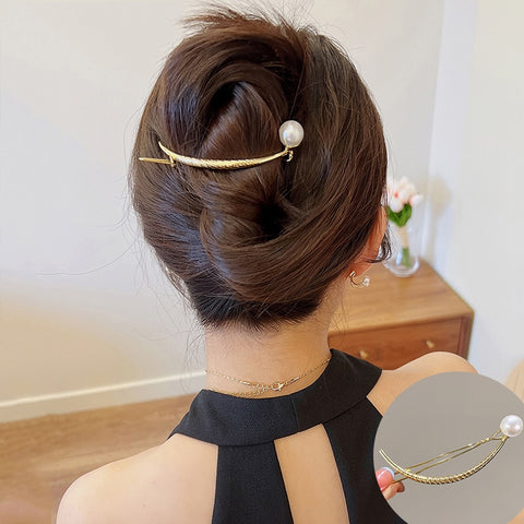 Elegant Rhinestone Metal Hair Pin