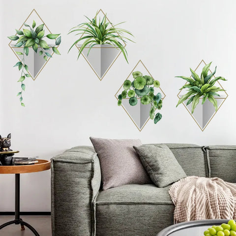 Green Plant Pattern Wall Sticker