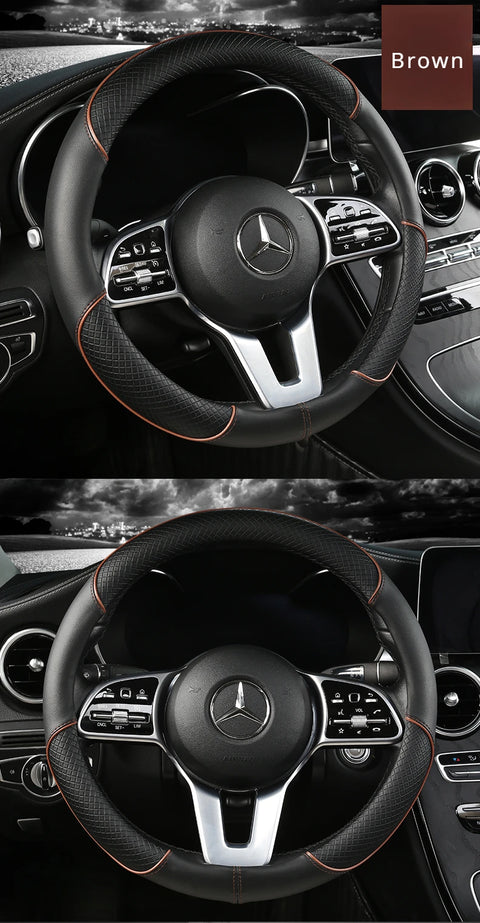 Leather Steering Wheel Cover