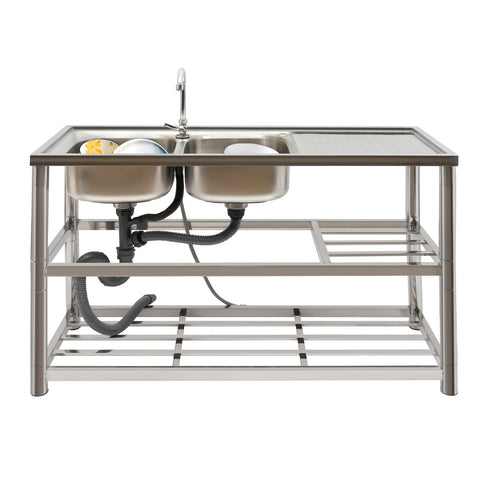 Inox Double Kitchen Sink Stand