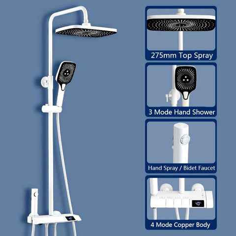 Digital Rainfall Brass Shower