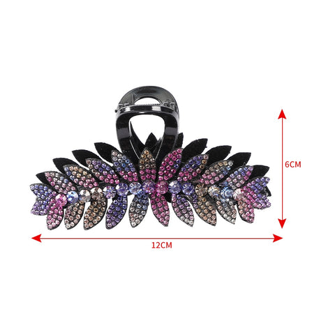 Rhinestone Leave heart Hair Claw