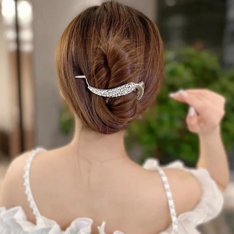 Elegant Rhinestone Metal Hair Pin
