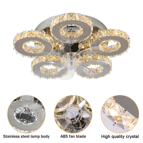 Luxora Beam Luxury Crystal Ceiling Fan