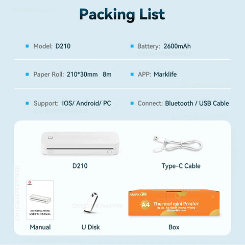 SwiftPrint Bluetooth A4 Printer