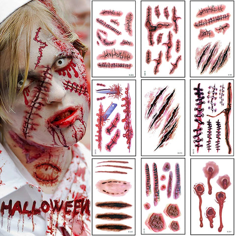 10pcs Halloween Tattoo Sticker