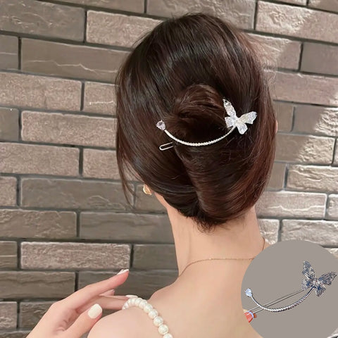 Elegant Rhinestone Metal Hair Pin