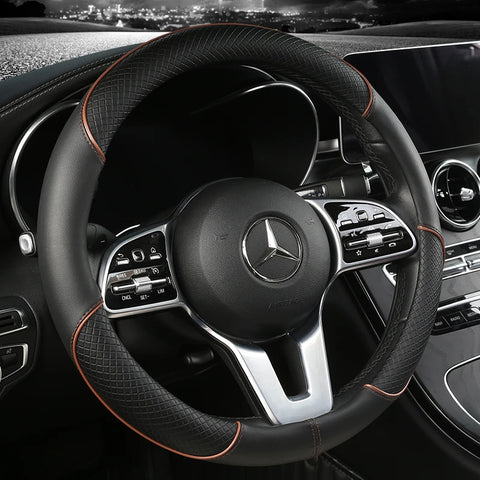 Leather Steering Wheel Cover