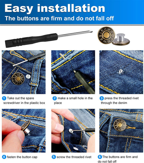 10PCS Jeans Buttons Replacement