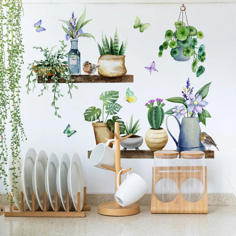 Cactus Potted Plants Wall Stickers