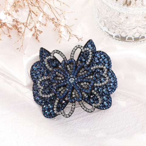 Elegant Rhinestone Flower Hair Clip