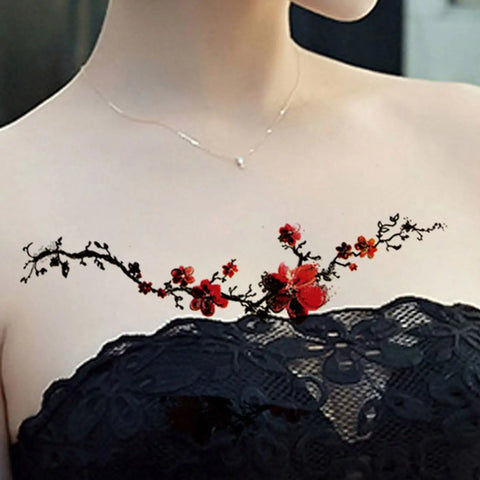 Flower Plum Blossom Tattoo Sticker