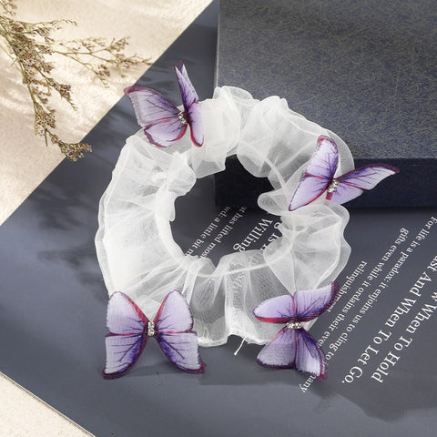Flower Butterfly Elastic Hair Tie Scrunchie
