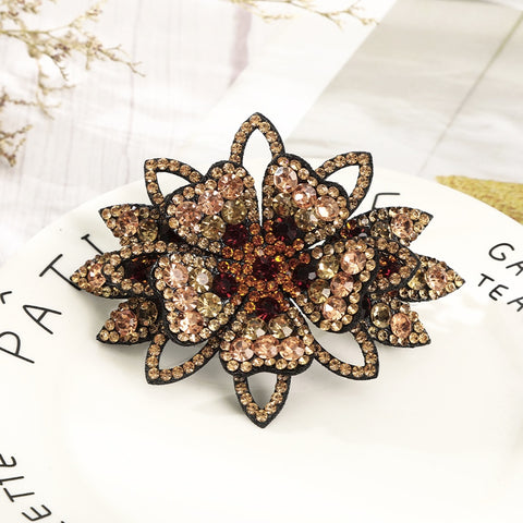 Elegant Rhinestone Flower Hair Clip