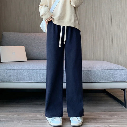 Warm Fleece Wide Leg Pants