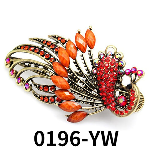 Exquisite Peacock Flower Crystal Hair Pin