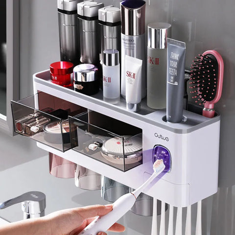 Toothbrush Holder Automatic Toothpaste Dispenser