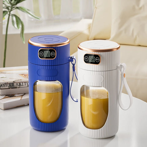 Portable Blender 400ML with LED Digital Display, USB Rechargeable 10-Blade Personal Smoothie Maker, Electric Juicer Cup for Smoothies, Protein Shakes, Milkshakes & Fresh Juice