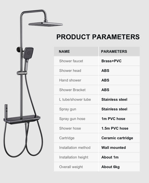 LED Digital Rainfall Shower