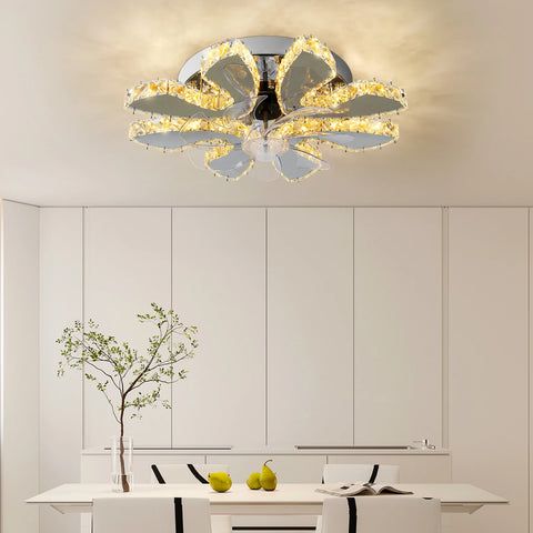 Luxora Beam Luxury Crystal Ceiling Fan